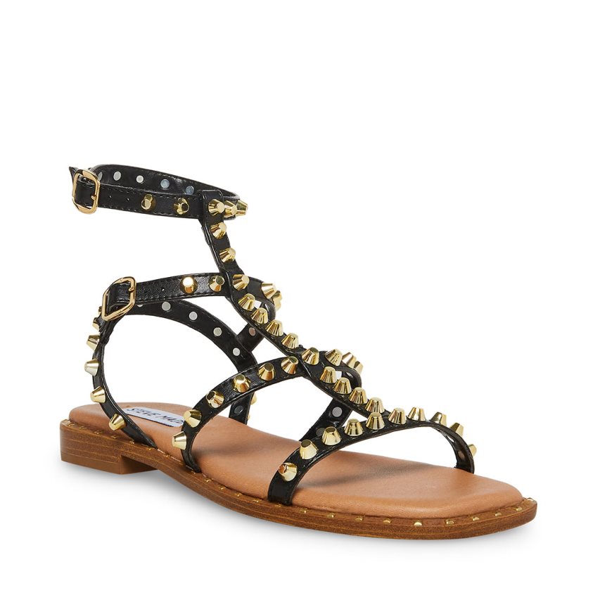 Black Steve Madden Sunnie Women's Flat Sandals | PH 2843DCE